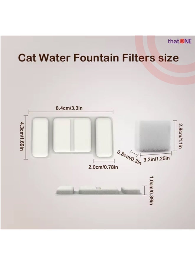 That One Replacement Filters for Cat Water Fountains & Dispensers – 8 Pack Activated Carbon Resin Filters + 4 Sponge Prefilters, Multi‑Layer Purification for Clean Pet Drinking Water - Image 4
